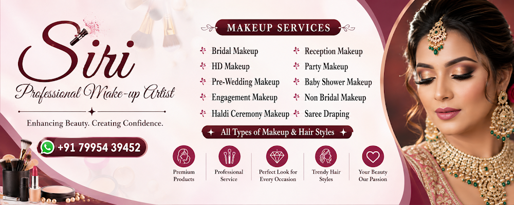 Makeup Artist Siri LB Nagar — Bridal Makeup Artist in LB Nagar, Hyderabad