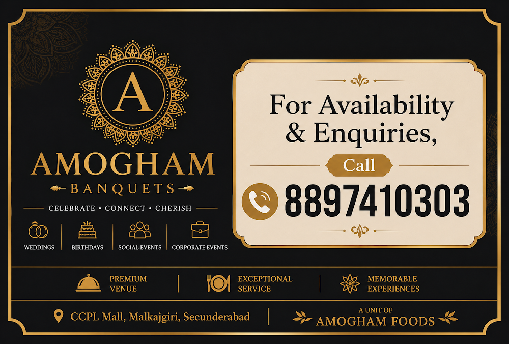 Amogham Banquets | Malkajgiri Secunderabad — Wedding Hall in Secunderabad, Hyderabad